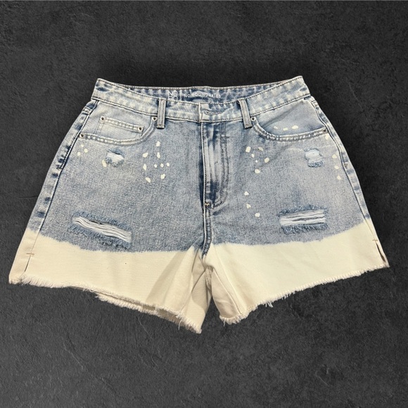 NOBO Pants - NOBO Blue and Cream Jean Shorts Two-Tone Design